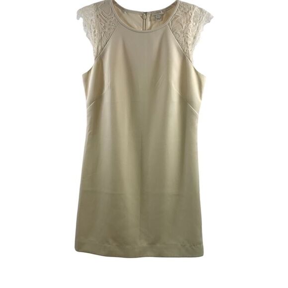 J Crew Factory Ivory Lacy Mini Dress Size 6 - Picture 1 of 7